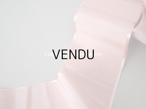 画像7: 1900年代 アンティーク 未使用 シルク製 幅広 グログランリボン 2.48m 幅6cm グレイッシュピンク (7)