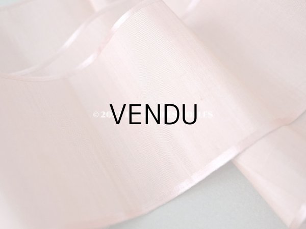 画像5: 1900年代 アンティーク 未使用 シルク製 幅広 グログランリボン 2.48m 幅6cm グレイッシュピンク (5)