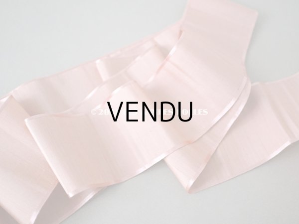 画像6: 1900年代 アンティーク 未使用 シルク製 幅広 グログランリボン 2.48m 幅6cm グレイッシュピンク (6)