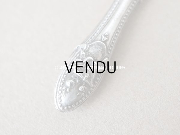 画像4: 1900年代 アンティーク シルバー製 鳥＆薔薇 裁縫道具セット 目打ち&ニードルケース&ハサミ (4)