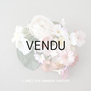 画像: アンティーク 布花のブーケ　薔薇＆マーガレット
