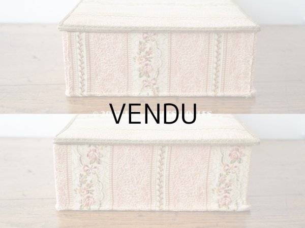 画像8: 1900年代 アンティーク ジャガード織  大きな　カルトナージュボックス - AU BON MARCHE - (8)