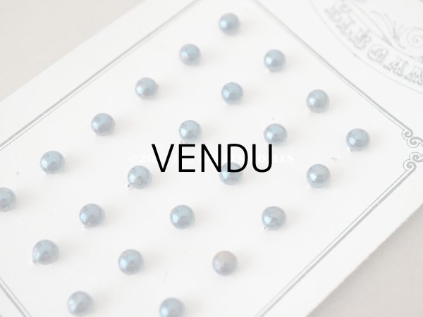 画像4: アンティーク 極小 メタルボタン 4mm 24ピース　メタリックブルー (4)