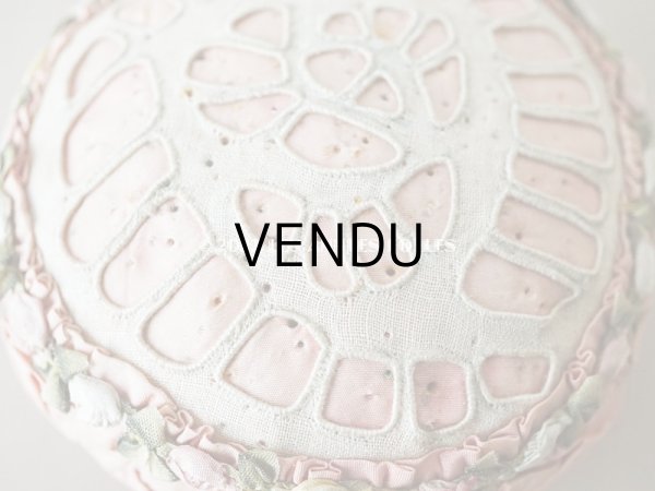 画像4: アンティーク シルク製　5色の薔薇のロココトリム付き ピンクッション  (4)