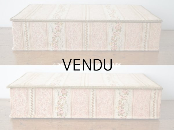 画像7: 1900年代 アンティーク ジャガード織  大きな　カルトナージュボックス - AU BON MARCHE - (7)