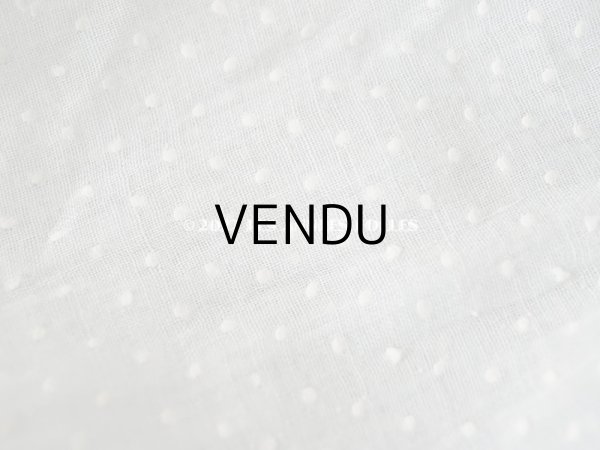 画像13: アンティーク ドット刺繍入り パウダーブルーのファブリック ベビードレス  (13)