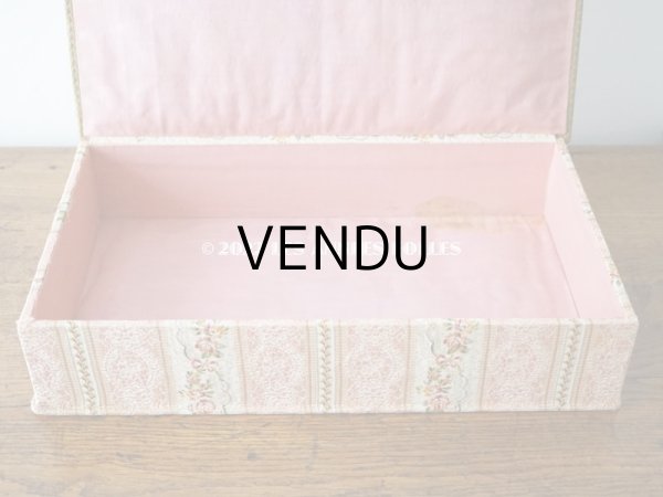 画像10: 1900年代 アンティーク ジャガード織  大きな　カルトナージュボックス - AU BON MARCHE - (10)