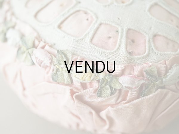 画像9: アンティーク シルク製　5色の薔薇のロココトリム付き ピンクッション  (9)