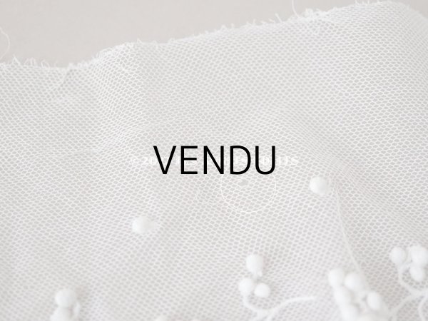 画像5: 1900年代 アンティーク スカラップレース 花のモチーフ ポンポン付 50cm  (5)