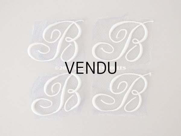画像7:  アンティーク  箱付き イニシャル モノグラム N5【B】 4ピース入り IDEAL BRODERIE (7)