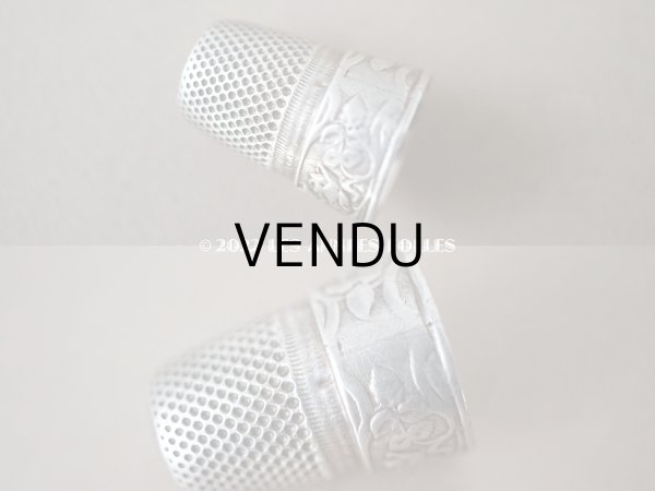 画像14: アンティーク シルバー製 薔薇の裁縫道具セット  (14)