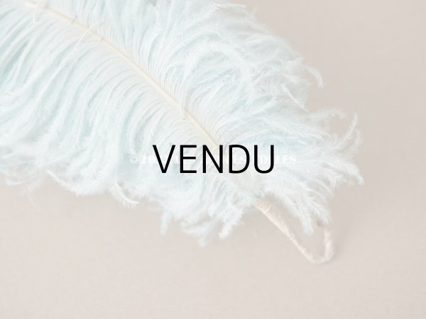 画像3: アンティーク 小さなフェザー 淡いブルー 羽飾り  (3)