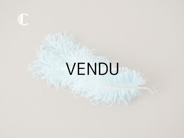 画像8: アンティーク 小さなフェザー 淡いブルー 羽飾り  (8)