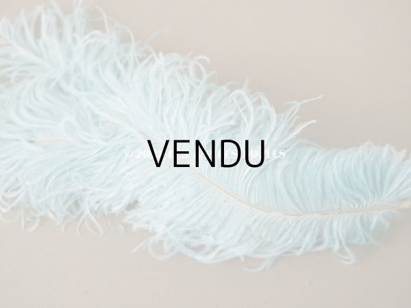 画像10: アンティーク 小さなフェザー 淡いブルー 羽飾り  (10)