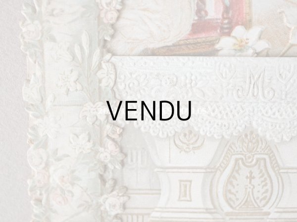 画像12: アンティーク  初聖体の立体カニヴェ 淡いピンクの薔薇の柱 ポップアップ クロモ (12)