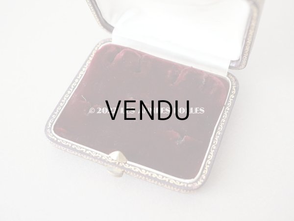 画像8: 19世紀 アンティーク イニシャル L.L.F  本革製 ジュエリーボックス 金彩入り ブラウン (8)