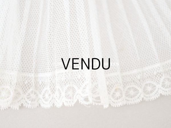 画像6: アンティーク 幅広 プリーツ入り　幅広レース オフホワイト  13.5cm幅  76cm (6)