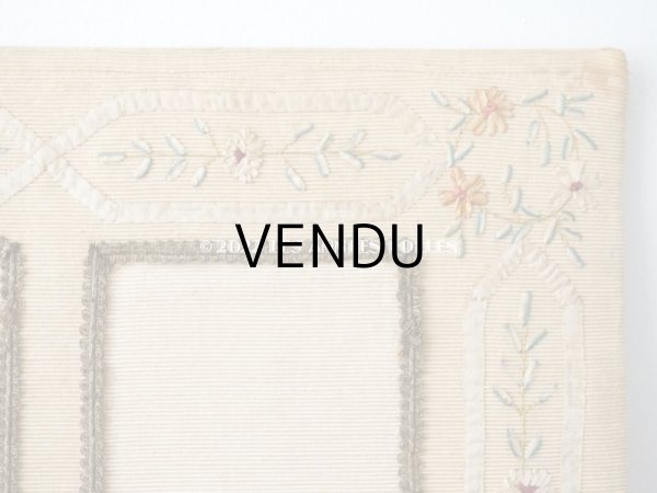画像5: 19世紀末 アンティーク リボン刺繍のパネル プレザントワール フォトフレーム (5)