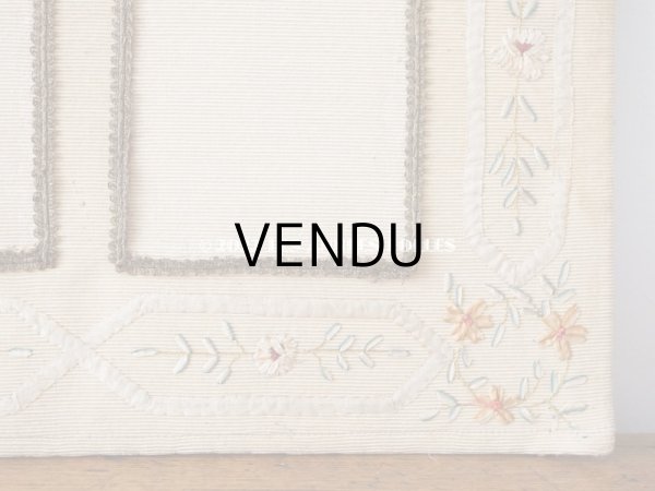 画像7: 19世紀末 アンティーク リボン刺繍のパネル プレザントワール フォトフレーム (7)