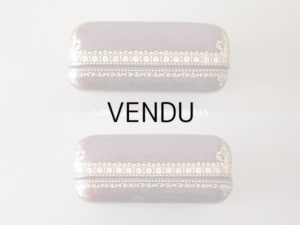 画像5: 19世紀 アンティーク イニシャル L.L.F  本革製 ジュエリーボックス 金彩入り ブラウン (5)