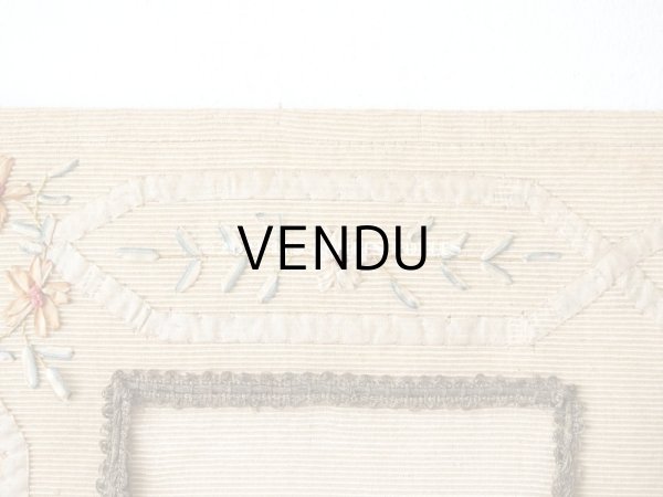 画像3: 19世紀末 アンティーク リボン刺繍のパネル プレザントワール フォトフレーム (3)