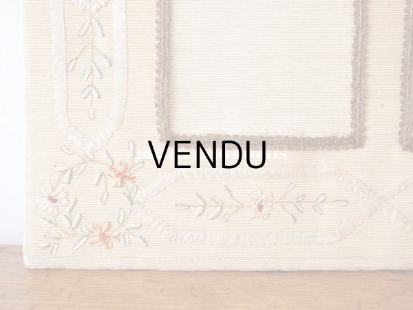 画像6: 19世紀末 アンティーク リボン刺繍のパネル プレザントワール フォトフレーム (6)