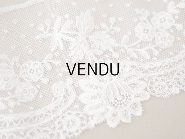 画像5: アンティーク  薔薇模様　手編みのボビンレース アプリカシオン・アングルテール 1.7m 幅9cm   (5)