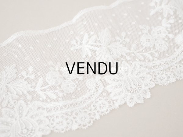 画像3: アンティーク  薔薇模様　手編みのボビンレース アプリカシオン・アングルテール 1.7m 幅9cm   (3)