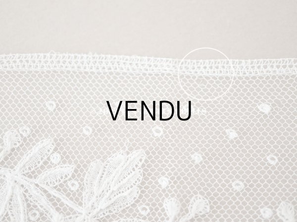 画像12: アンティーク  薔薇模様　手編みのボビンレース アプリカシオン・アングルテール 1.7m 幅9cm   (12)