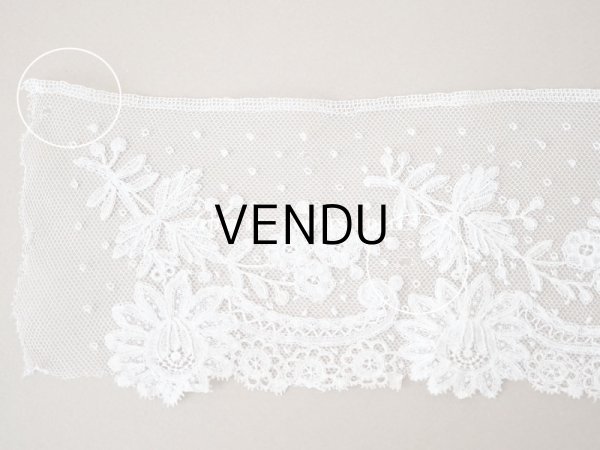 画像15: アンティーク  薔薇模様　手編みのボビンレース アプリカシオン・アングルテール 1.7m 幅9cm   (15)