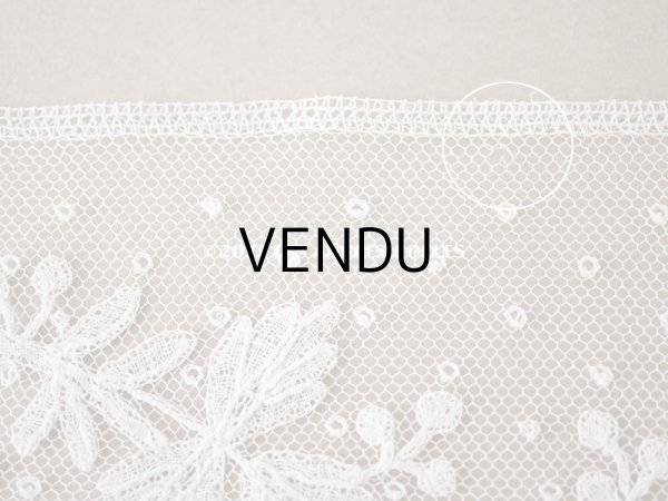 画像14: アンティーク  薔薇模様　手編みのボビンレース アプリカシオン・アングルテール 1.7m 幅9cm   (14)