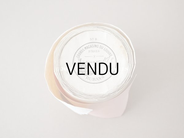 画像4: 1900年代 アンティーク 未使用 シルク製 サテンリボン 幅広 6cm幅  ピンク　- GRANDS MAGASINS DU LOUVRE - (4)