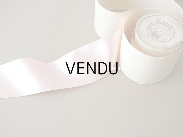 画像6: 1900年代 アンティーク 未使用 シルク製 サテンリボン 幅広 6cm幅  ピンク　- GRANDS MAGASINS DU LOUVRE - (6)