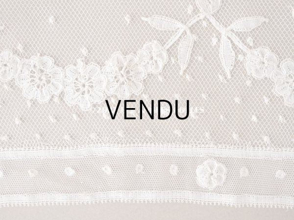 画像15: アンティーク  花のガーランド　幅広 手編みのボビンレース アプリカシオン・アングルテール 1.68m 幅16.4cm   (15)