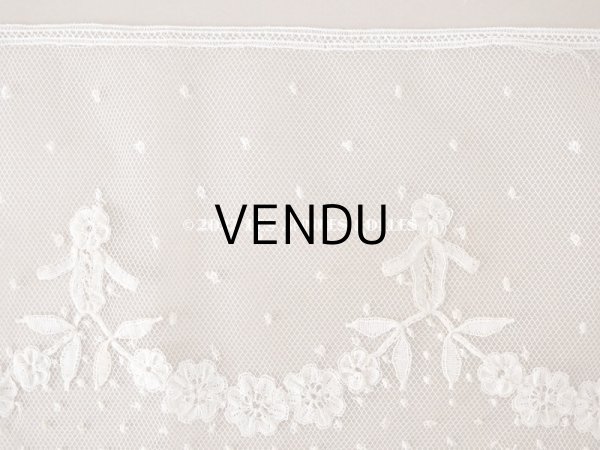 画像12: アンティーク  花のガーランド　幅広 手編みのボビンレース アプリカシオン・アングルテール 1.68m 幅16.4cm   (12)