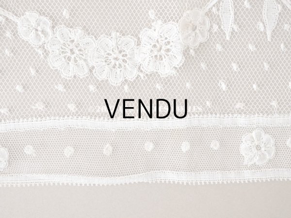 画像14: アンティーク  花のガーランド　幅広 手編みのボビンレース アプリカシオン・アングルテール 1.68m 幅16.4cm   (14)