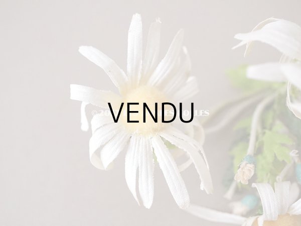 画像3: 1900年代 アンティーク マーガレットの布花　6輪のセット (3)