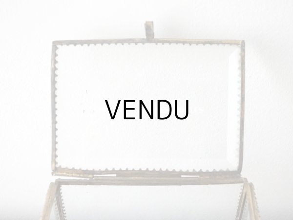 画像5: 19世紀 アンティーク 天使＆薔薇のガーランドのオルモル 大きなジュエリーケース ブルー・グリーンのベルベットのクッション (5)