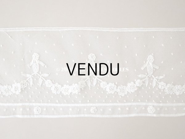画像3: アンティーク  花のガーランド　幅広 手編みのボビンレース アプリカシオン・アングルテール 1.68m 幅16.4cm   (3)