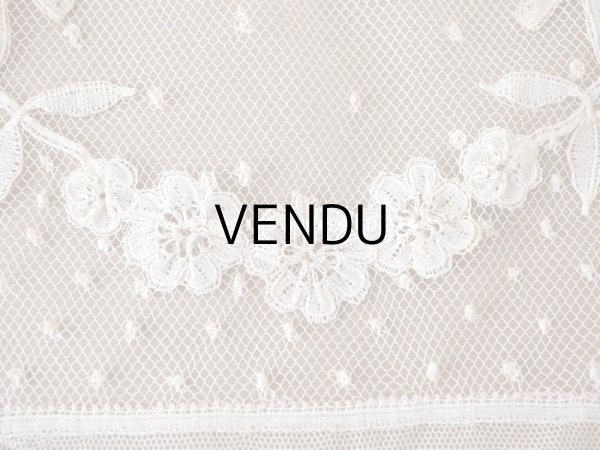 画像8: アンティーク  花のガーランド　幅広 手編みのボビンレース アプリカシオン・アングルテール 1.68m 幅16.4cm   (8)