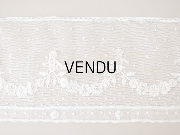 画像10: アンティーク  花のガーランド　幅広 手編みのボビンレース アプリカシオン・アングルテール 1.68m 幅16.4cm   (10)