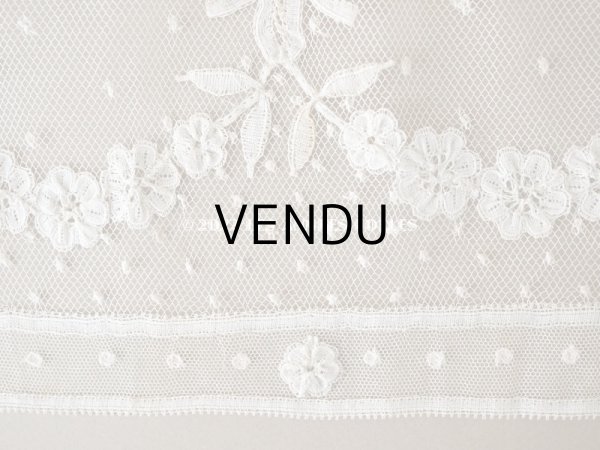 画像11: アンティーク  花のガーランド　幅広 手編みのボビンレース アプリカシオン・アングルテール 1.68m 幅16.4cm   (11)