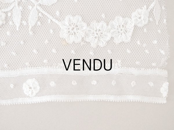 画像13: アンティーク  花のガーランド　幅広 手編みのボビンレース アプリカシオン・アングルテール 1.68m 幅16.4cm   (13)