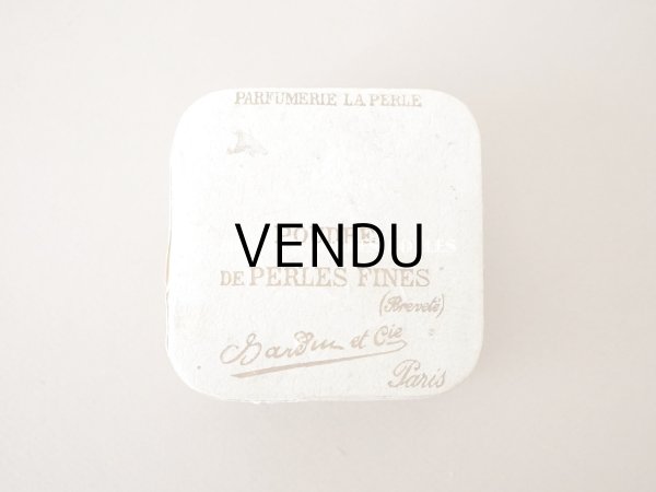 画像3: アンティーク パウダーボックス POUDRE DE PERLES FINES - PARFUMERIE LA PERLE PARIS - (3)