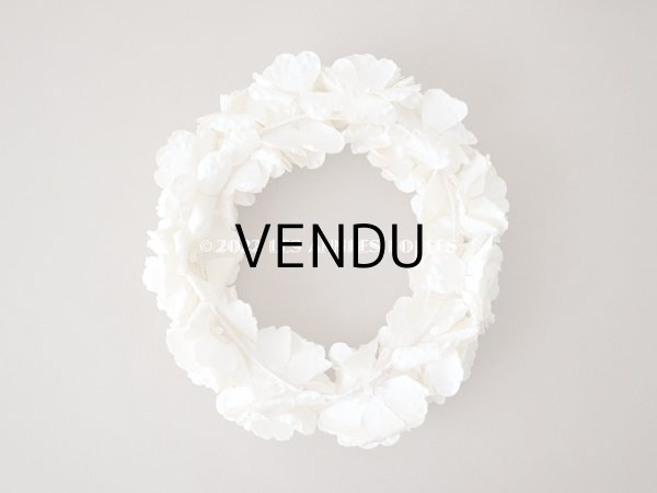 画像3: 1900年代 アンティーク シルクサテン 薔薇の布花のティアラ 花冠 (3)