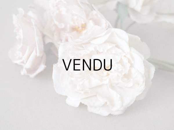 画像5:  アンティーク 薔薇の布花 4輪のブーケ クォーターロゼット咲き パウダーピンク (5)