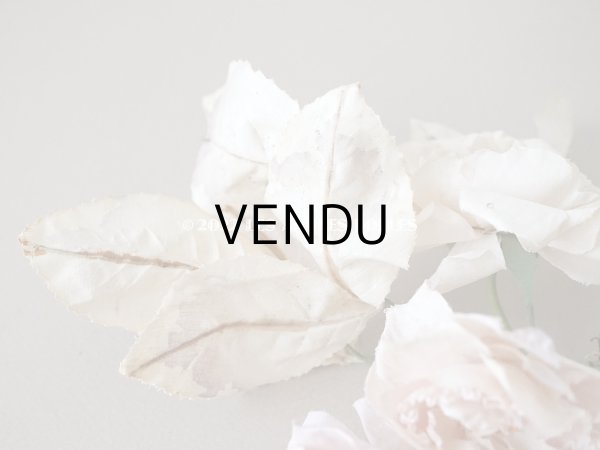 画像9:  アンティーク 薔薇の布花 4輪のブーケ クォーターロゼット咲き パウダーピンク (9)