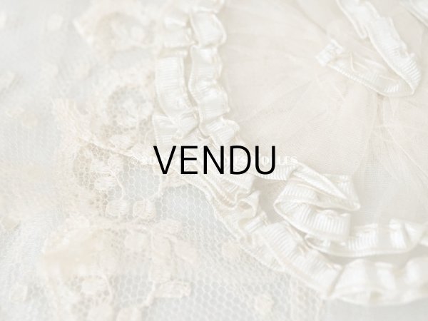 画像7: アンティーク ベビー用 シルク製　ベッドカバー パウダーブルー 42×56.5cm (7)