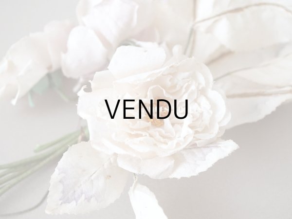 画像4:  アンティーク 薔薇の布花 4輪のブーケ クォーターロゼット咲き パウダーピンク (4)