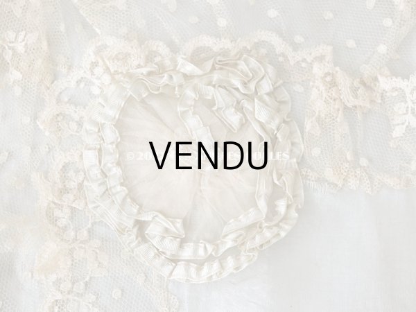 画像6: アンティーク ベビー用 シルク製　ベッドカバー パウダーブルー 42×56.5cm (6)